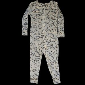 Cat & Jack Boy Girl Long Sleeve Zip Up Footless Happy Dumpling PJs Sz 2T